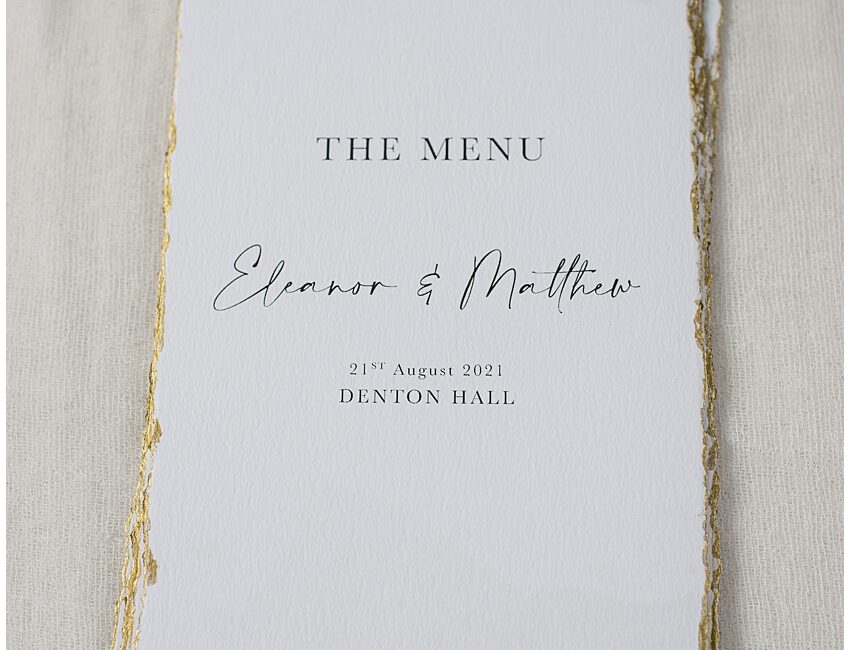 gold torn edge wedding stationery On the day wedding stationery