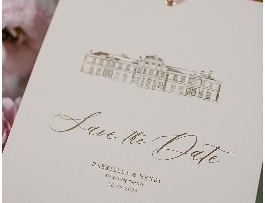Grantley Hall wedding invitations and wedding photography luxury wedding stationery